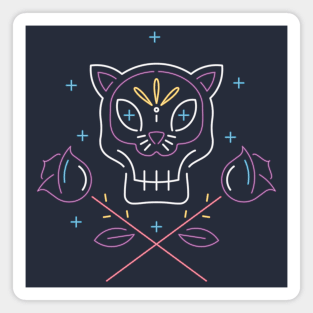 Mexican Cat Skull Magnet